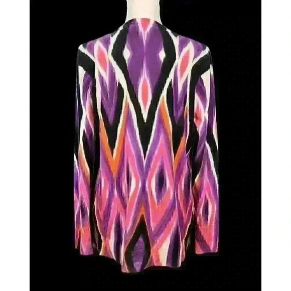 JONES NY SPORT MULTI-COLOR Cardigan Sweater TUNIC Top Lightweight Lg - Picture 7 of 9